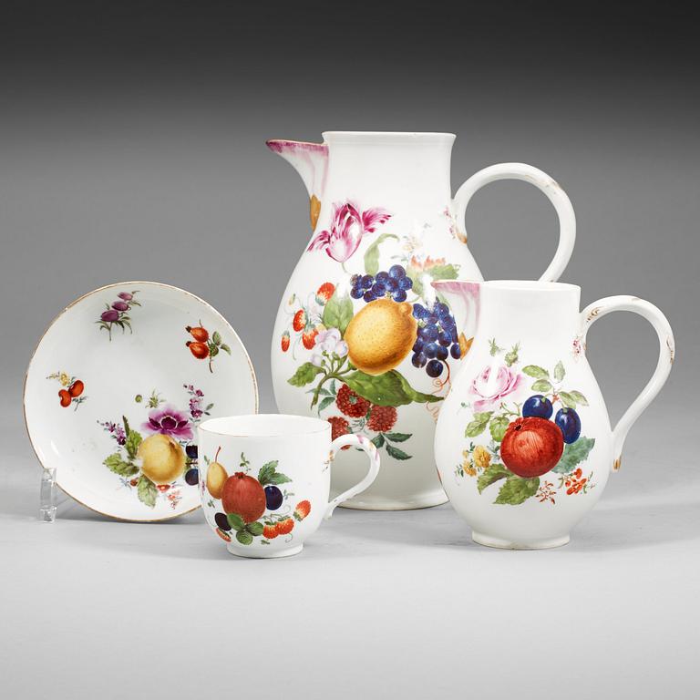 A Meissen part coffee service, 1763-74.