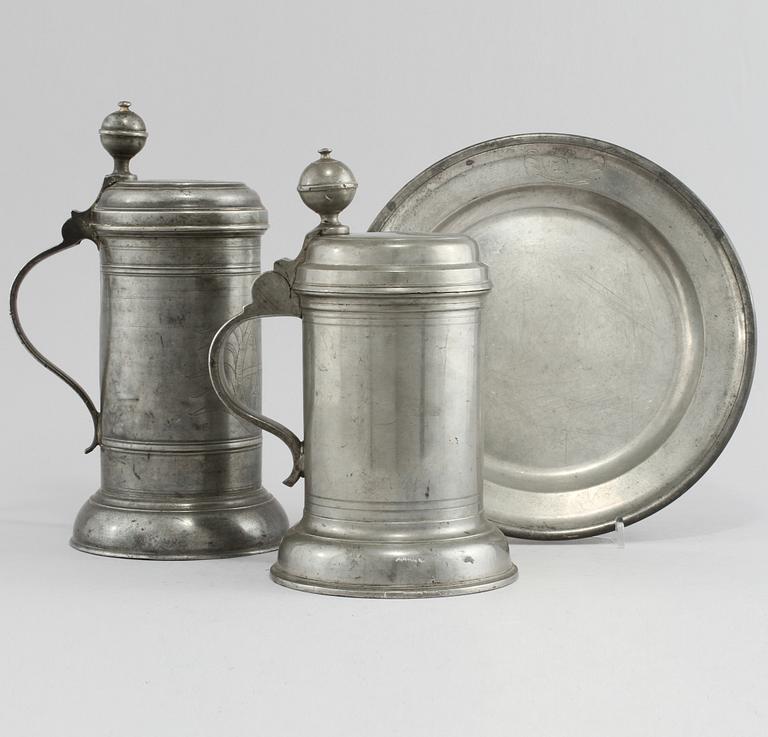 PARTI TENN, 3 delar, 1700-tal.