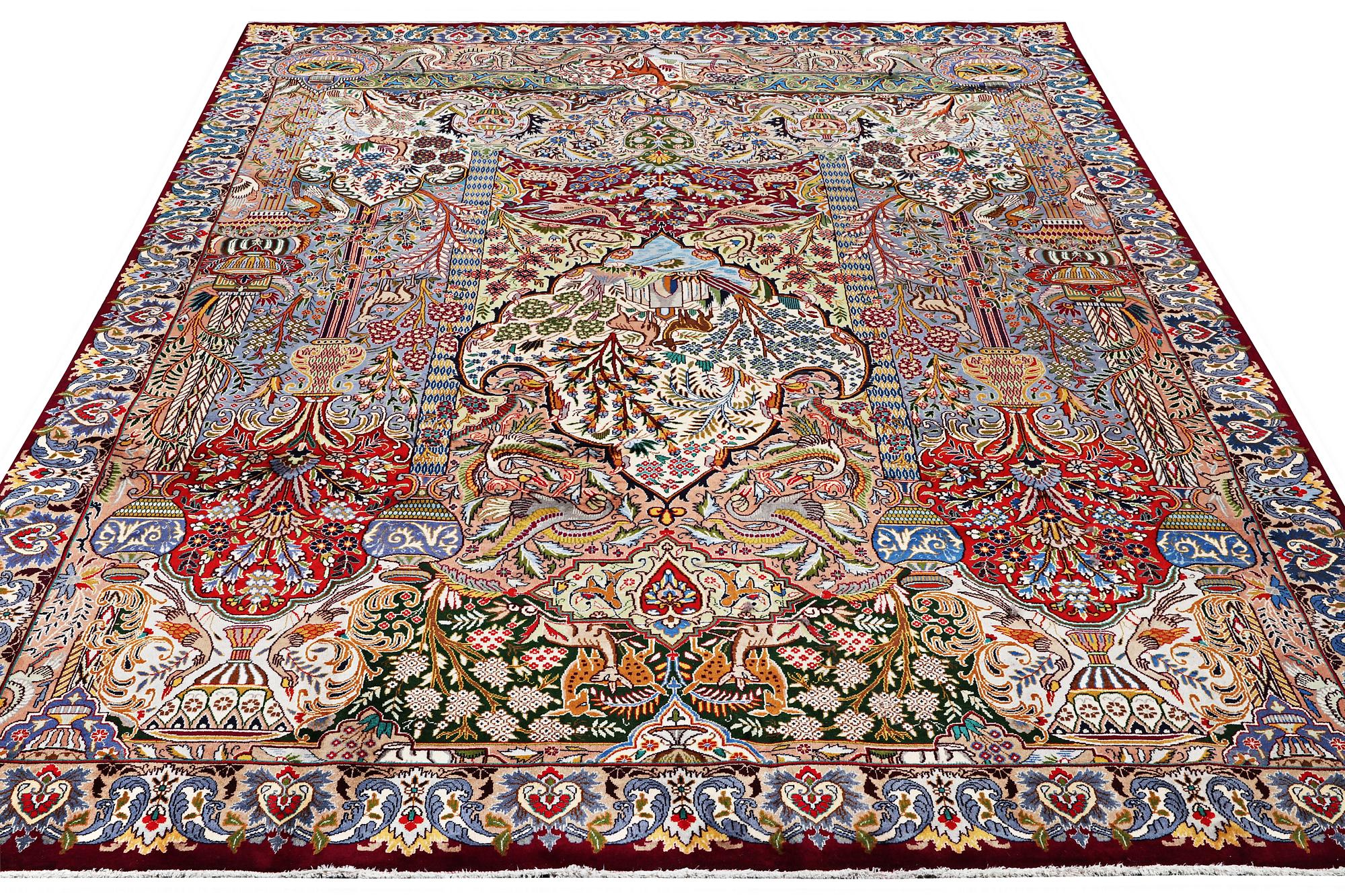 A Kashmar carpet, c. 398 x 294 cm.