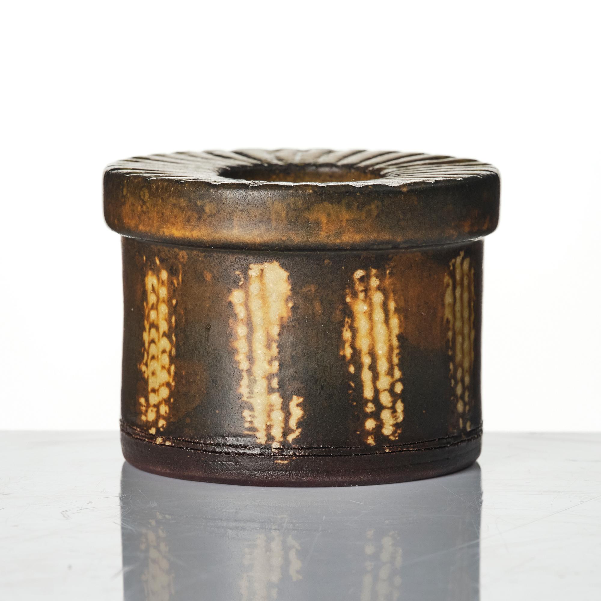 Wilhelm Kåge, a Farsta stoneware candle holder, Gustavsberg Studio 1959.
