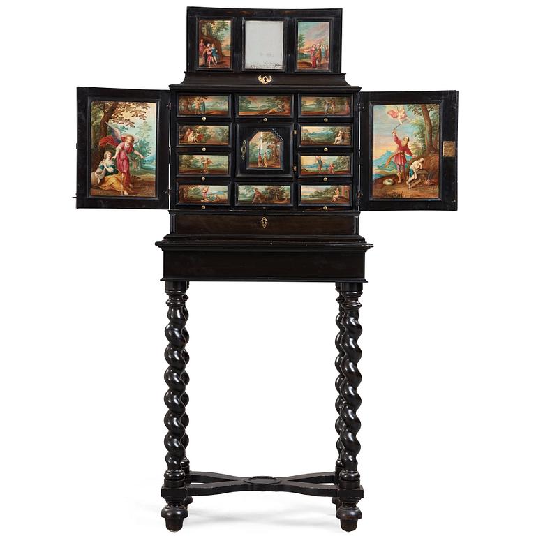 A Baroque second half 17th century with paintings in the manner of Frans Franken II.
