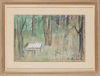 Kalle Eskola, oil on canvas laid on panel, signed and dated -57.