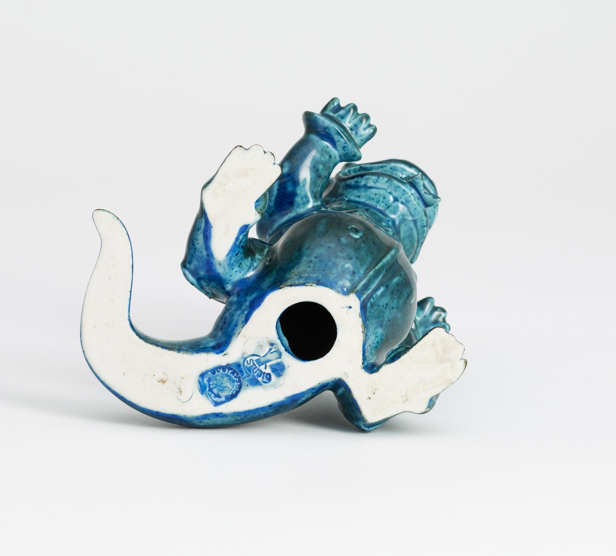 A Wilhelm Kåge stoneware figure of a dragon puppy, Gustavsberg studio circa 1940.