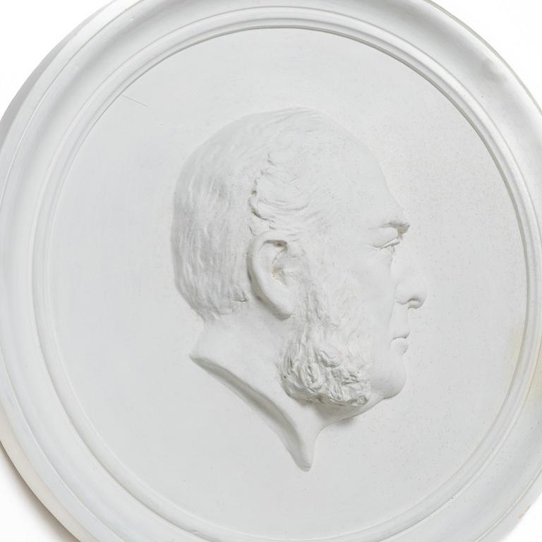 Medallion, portrait of Erik Gabriel Poppius, circa 1900.