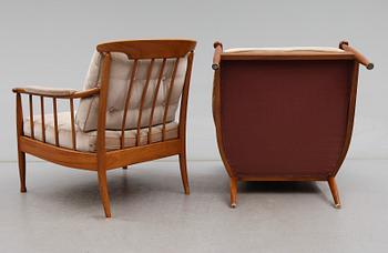 FÅTÖLJER, 1 par, "Skrindan", Kerstin Hörlin-Holmqvist, OPE, 1900-talets andra hälft.