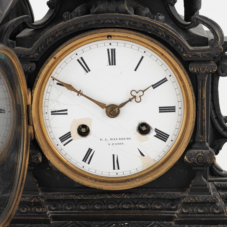 A French mantle clock, late 19th Century.