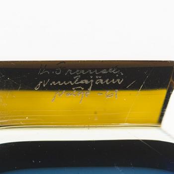 KAJ FRANCK, A KF250 'Pillar' glass vase signed K. Franck Nuutajärvi Notsjö -61.