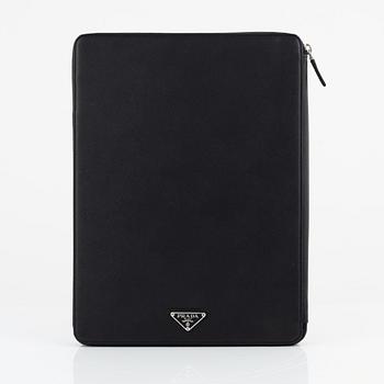 Prada, a saffiano leather document case.