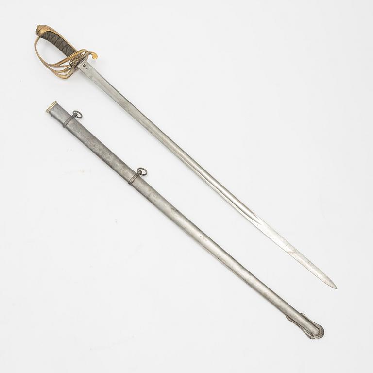 A British sword, end of the 19th Century, with scabbard.