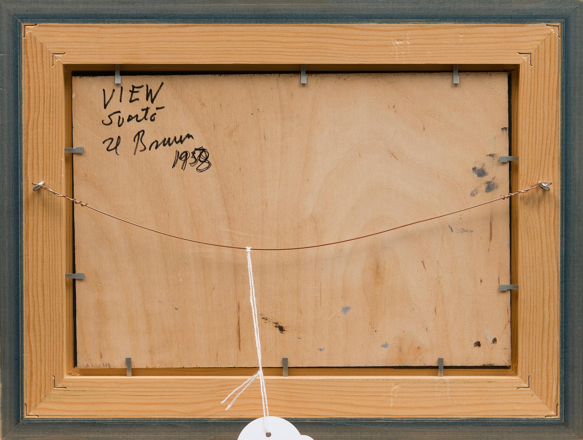 HELENA BRUUN, öljy levylle, signeerattu ja päivätty -58.