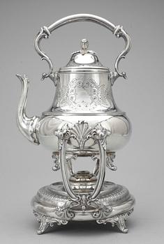 TEKANNA på RECHAUD, nysilver, Ryssland, 1900-talets början.