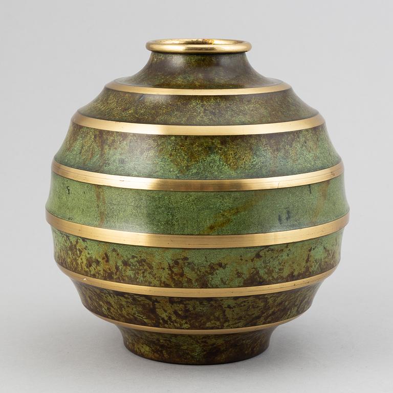 A bronze art déco vase from Svenska Metallverken, 1920's-30's.