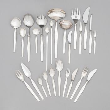 Tapio Wirkkala, A 152-piece set of 'Tapio' silver cutlery, Kultakeskus, Hämeenlinna 1963-1998.