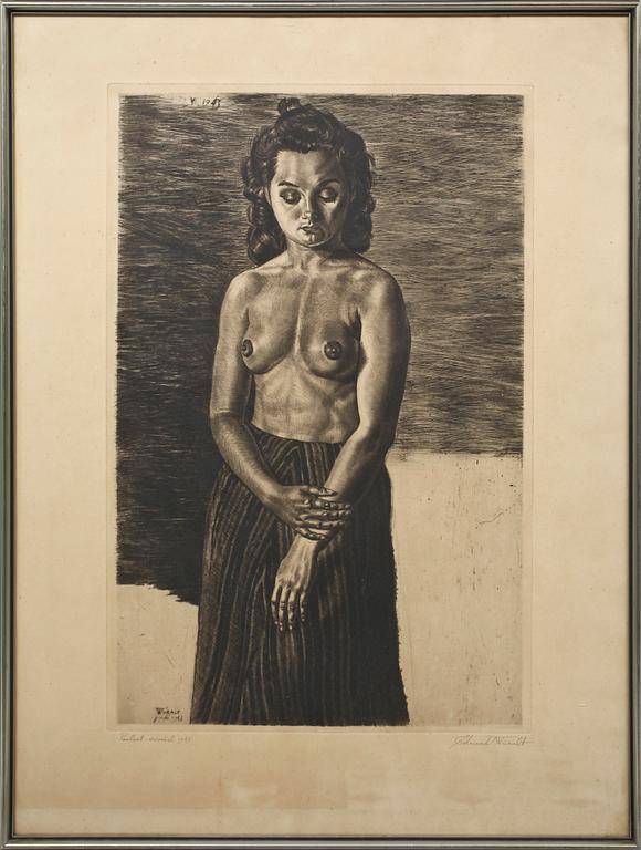 EDUARD WIIRALT, etsning, sign o dat 1943 samt sign o dat i trycket.