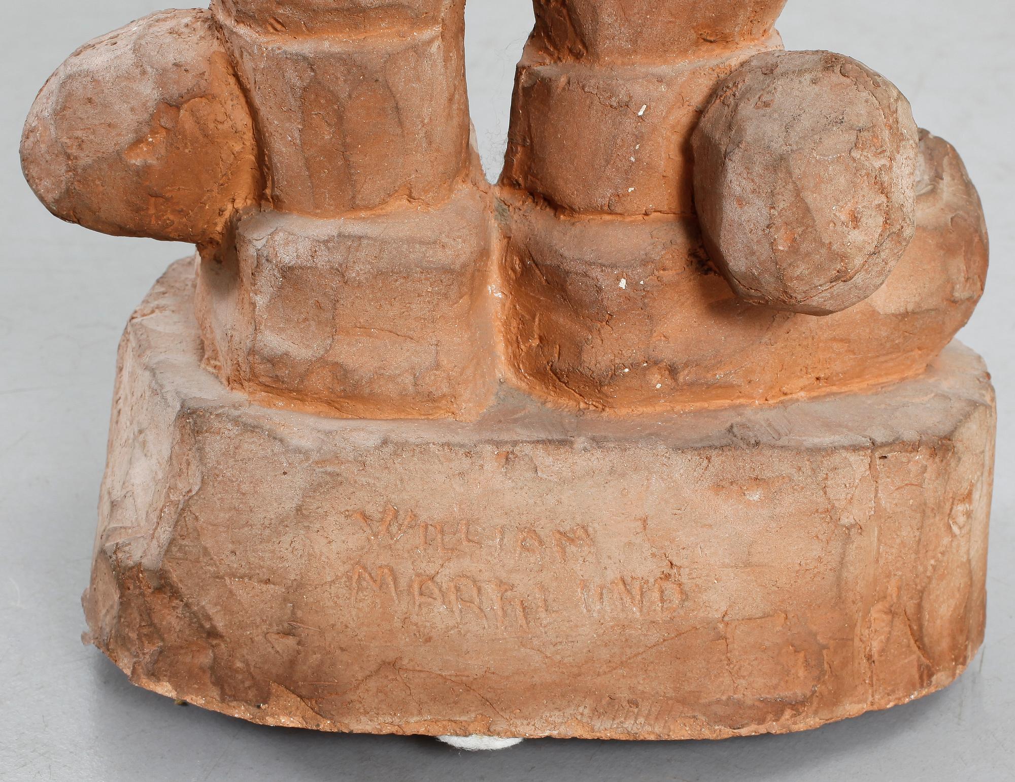 FIGURIN, terracotta. William Marklund, sign.