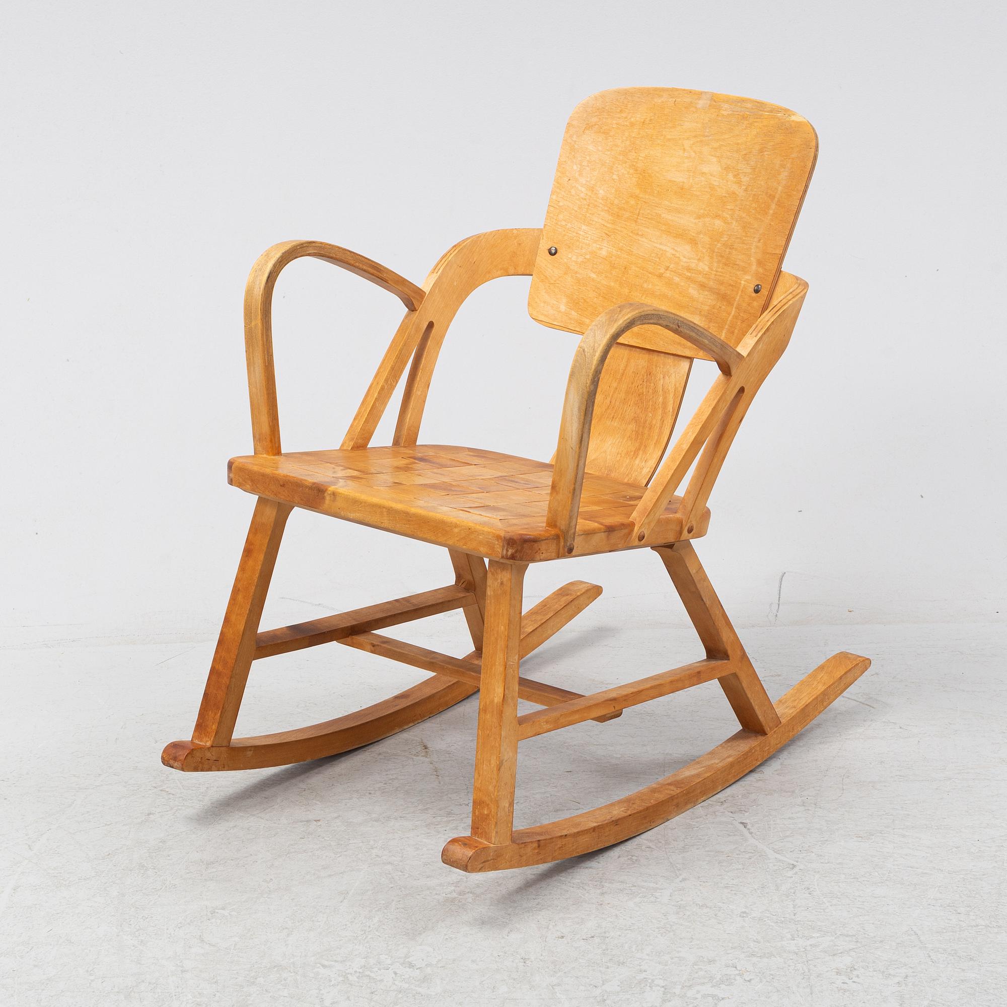 A rocking chair, 'Per-stolen', Per Aaslid, Aaslid Møbelfabrikk, Fyrde, Volda, Norway 1940/50`s.