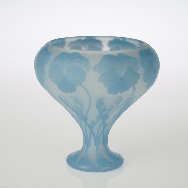 A Karl Lindeberg Art Nouveau cameo glass vase, Kosta.