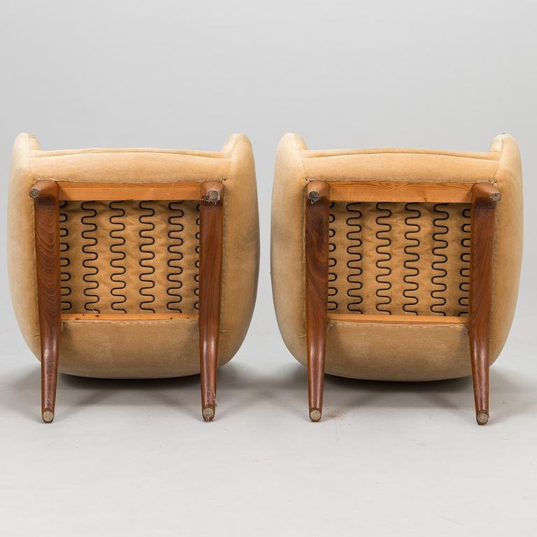 ILLUM WIKKELSÖ, Fåtöljer ett par, ML-140, för A. Mikael Laursen & Søn, Århus 1950-tal.