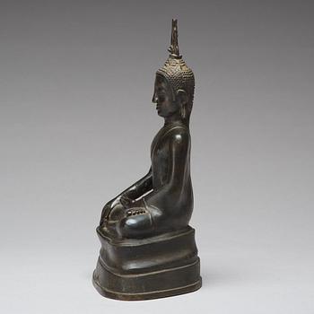 A bronze figure of Buddha, Thailand, presumably 18/19th Century.