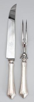 TRANSCHERBESTICK, 2 delar, silver, Bernt Erlandsson, Kristianstad 1905-09. Tot ca 245 gram.