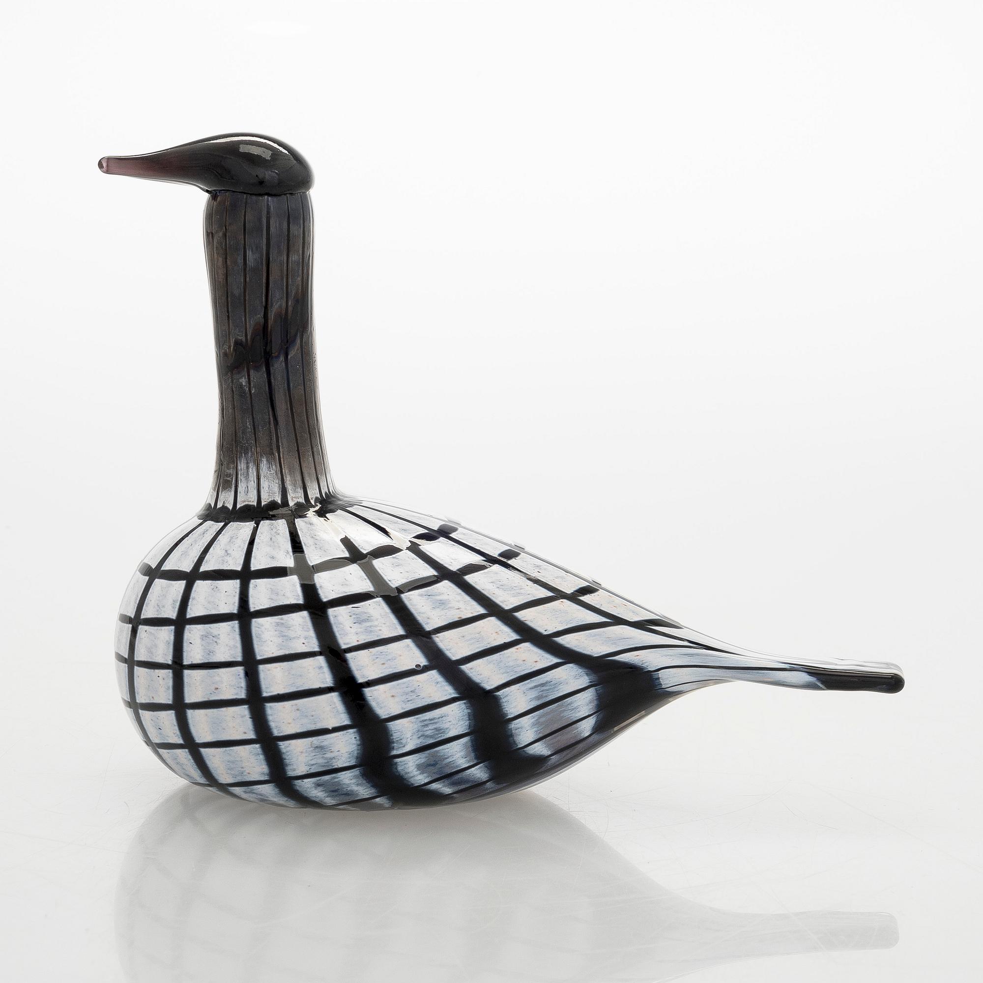 Oiva Toikka, lasilintu, "Pikku kuikka", signeerattu O. Toikka, Nuutajärvi.