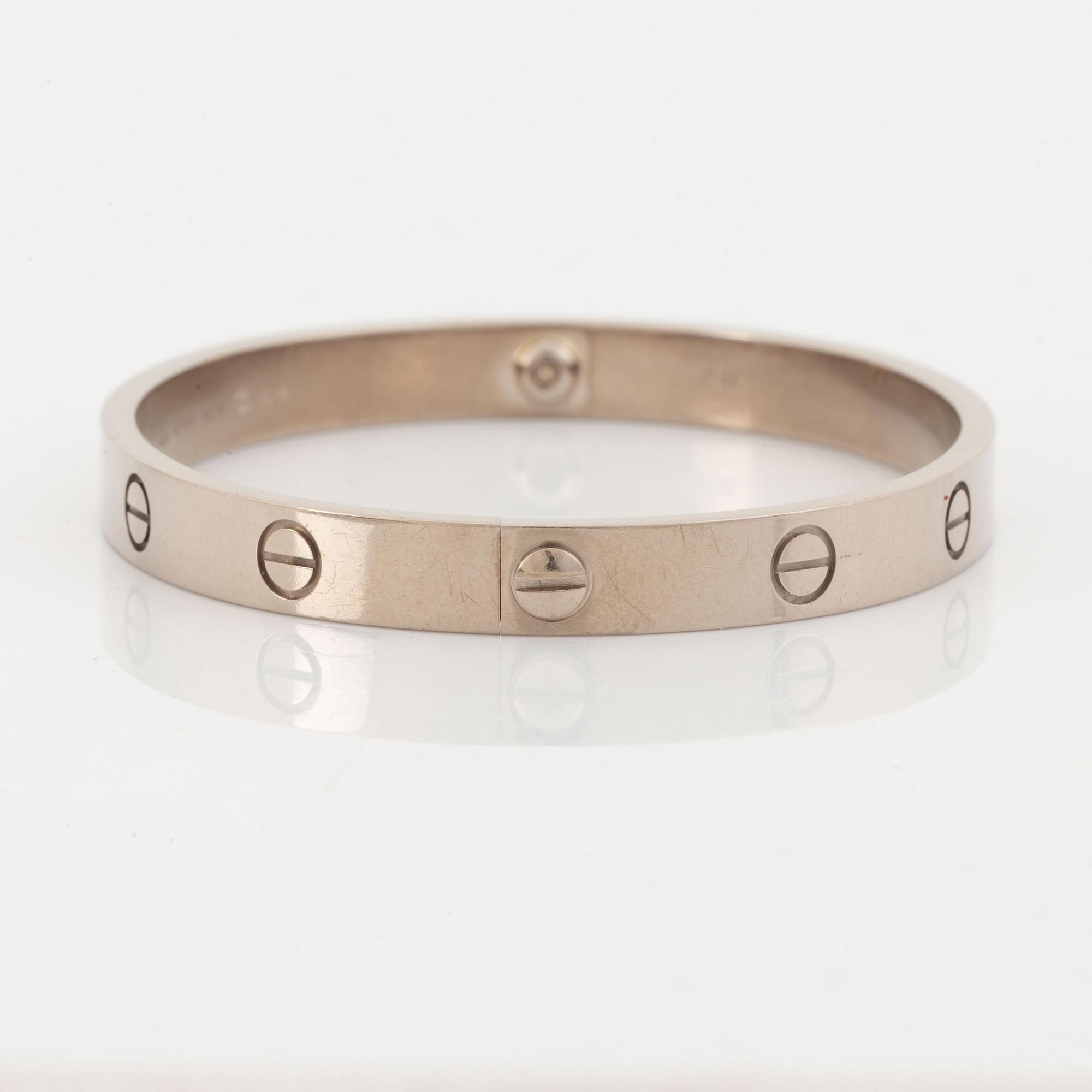 A Cartier "Love" bracelet in 18K white gold.