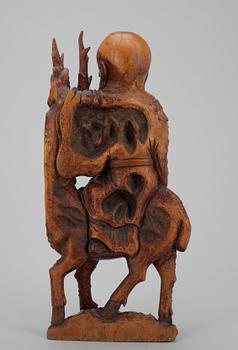 SKULPTUR, målat trä, Kina troligen 1800-talets slut.