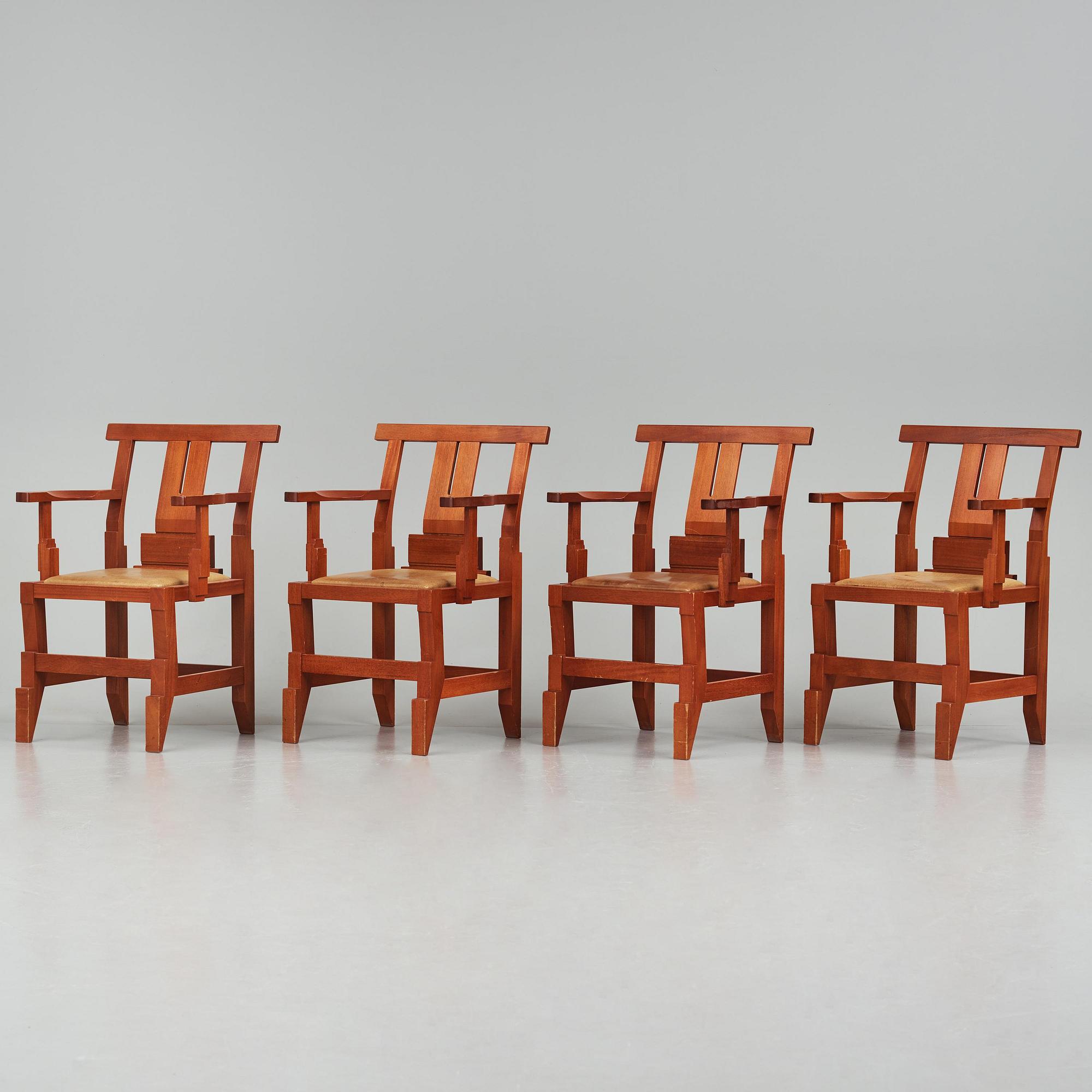 John Kandell, a set of four "Solitär" chairs, Källemo, Värnamo, post 1985.