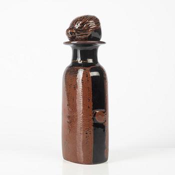 Stig Lindberg, a stoneware bottle with stopper, Gustavsbergs Studio, Sweden.