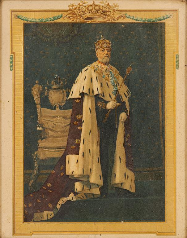A pair of prints, Oscar II, circa 1900.