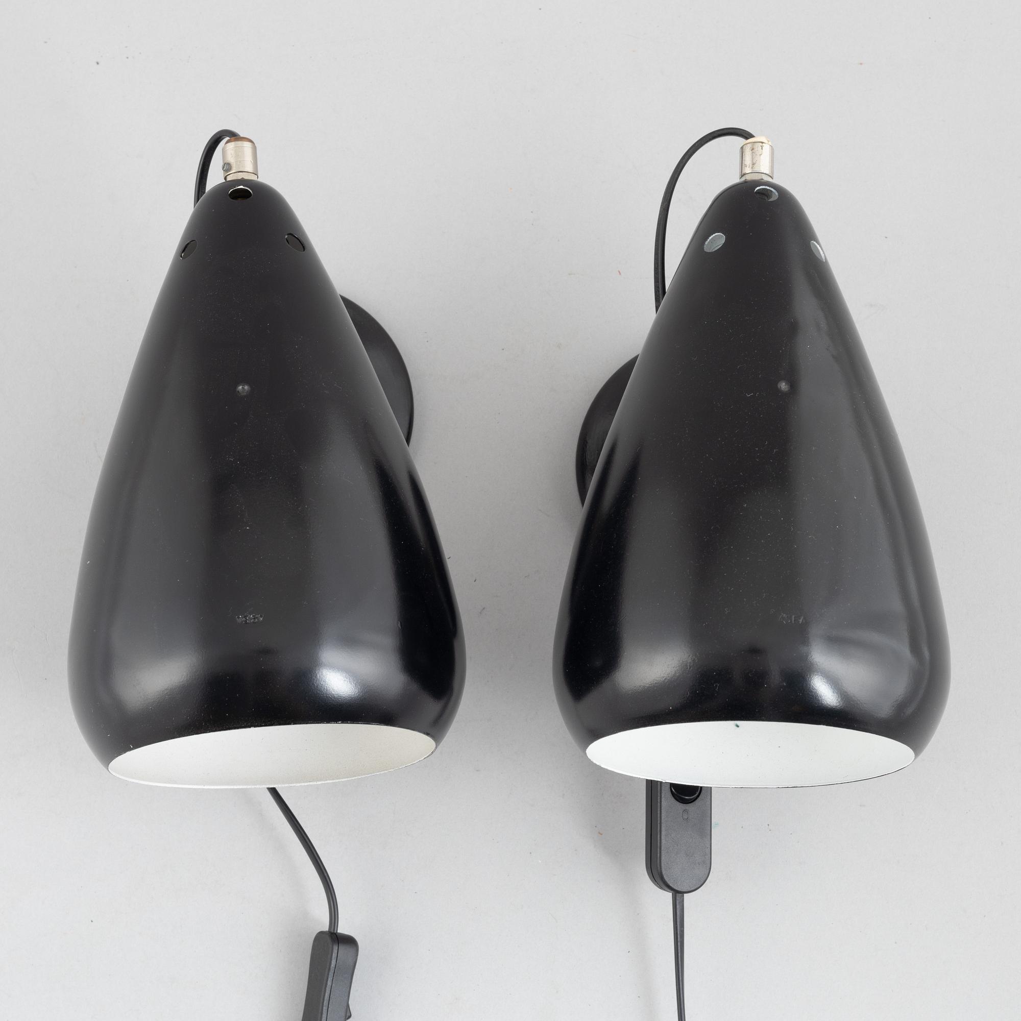 A pair of model 141115-1 'Turbine' lamps, Asea.