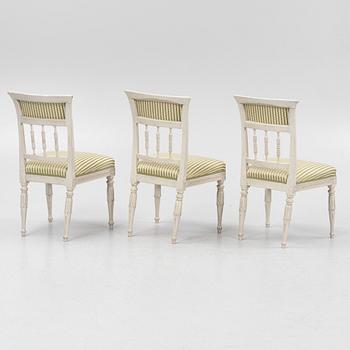 A set of three late Gustavian chairs by J. E. Höglander (master in Stockholm 1777-1813).