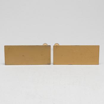 GUNNAR ANDER, ljusstakar, ett par, Ystad metall, 1960-tal.