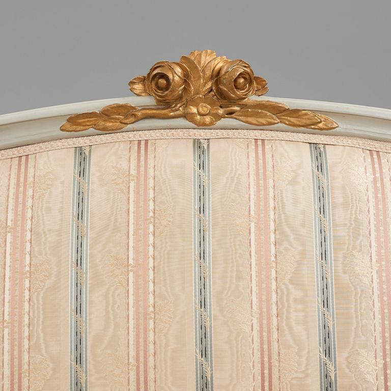 A Gustavian carved sofa by J. Malmsten (master in Stockholm 1780-1788).
