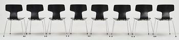 MATBORD SAMT 8 STOLAR, Fritz Hansen Piet hein, Bruno Mathsson resp Arne Jacobsen, Fritz Hansen, 3103 T-chair.