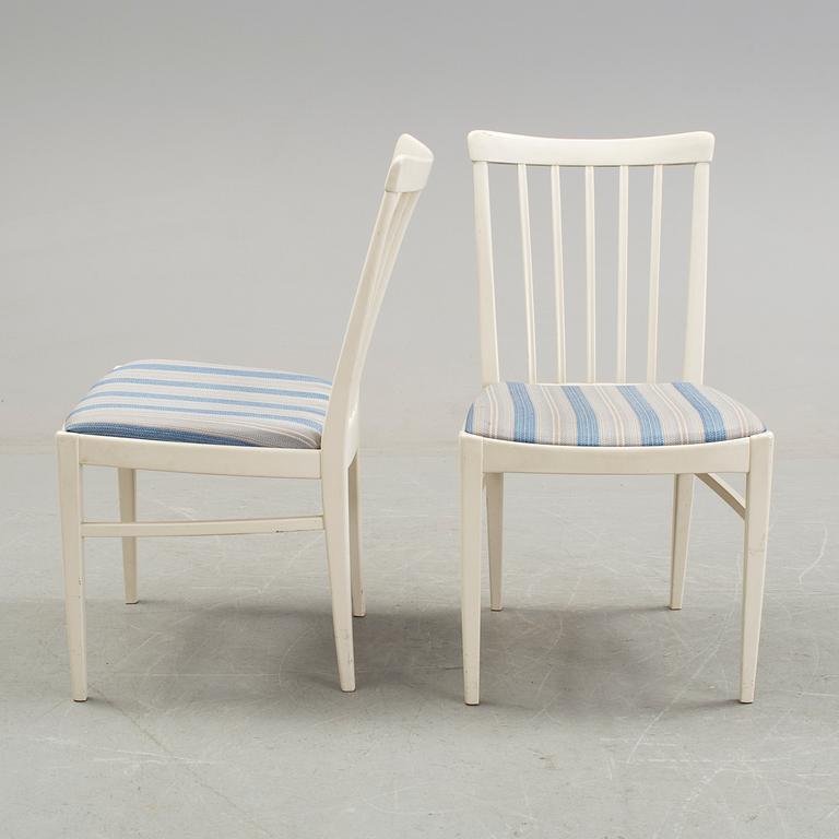 CARL MALMSTEN, 6 dining chairs and one table, Bodafors 1963.