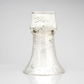 Ferdinand Boberg, an Art Nouveau silver vase 'Skogen' (the Forest), flower pot, K Anderson, Stockholm 1912, signed AM (Anna Möcklin).