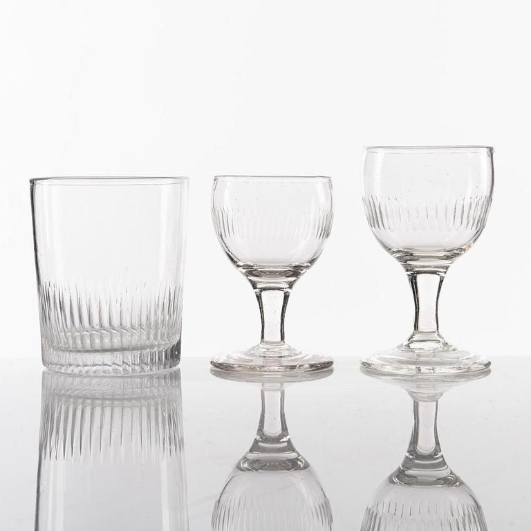 A set of 12 Late Gustavian glasses, circa 1800.