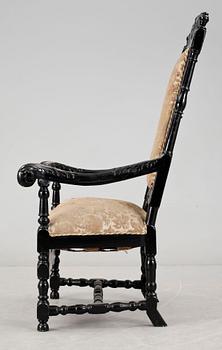 KARMSTOL, barockstil, 1800-tal.