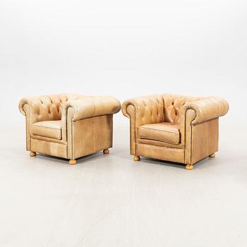 Sofa group 3 pcs Chesterfield model, late 20th century.