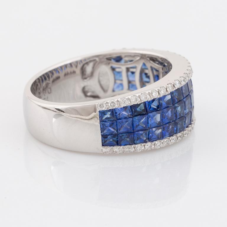 Sapphire and brilliant cut diamond ring.