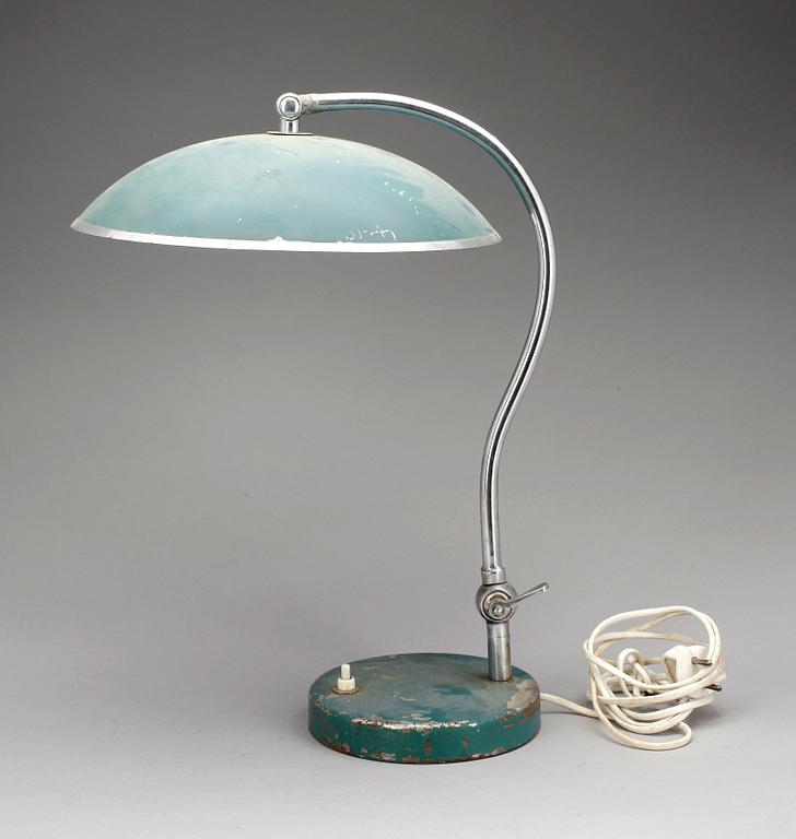BORDSLAMPA, metall, 1940-tal.