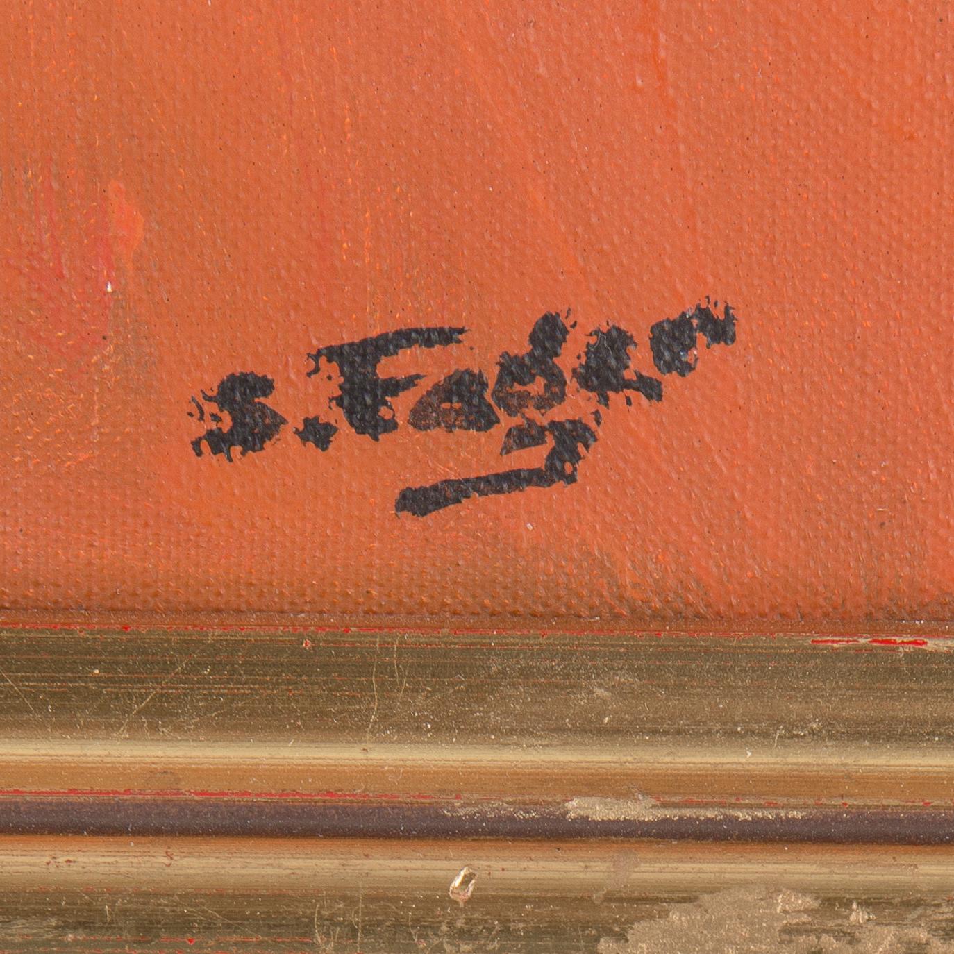 SIXTEN FAGER, olja duk, signerad.
