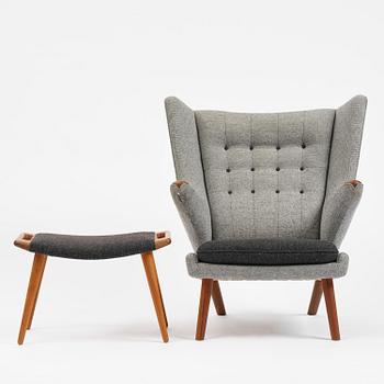 Hans J. Wegner, a "Bamse" (Papa Bear) armchair with ottoman, PP Møbler, Denmark.