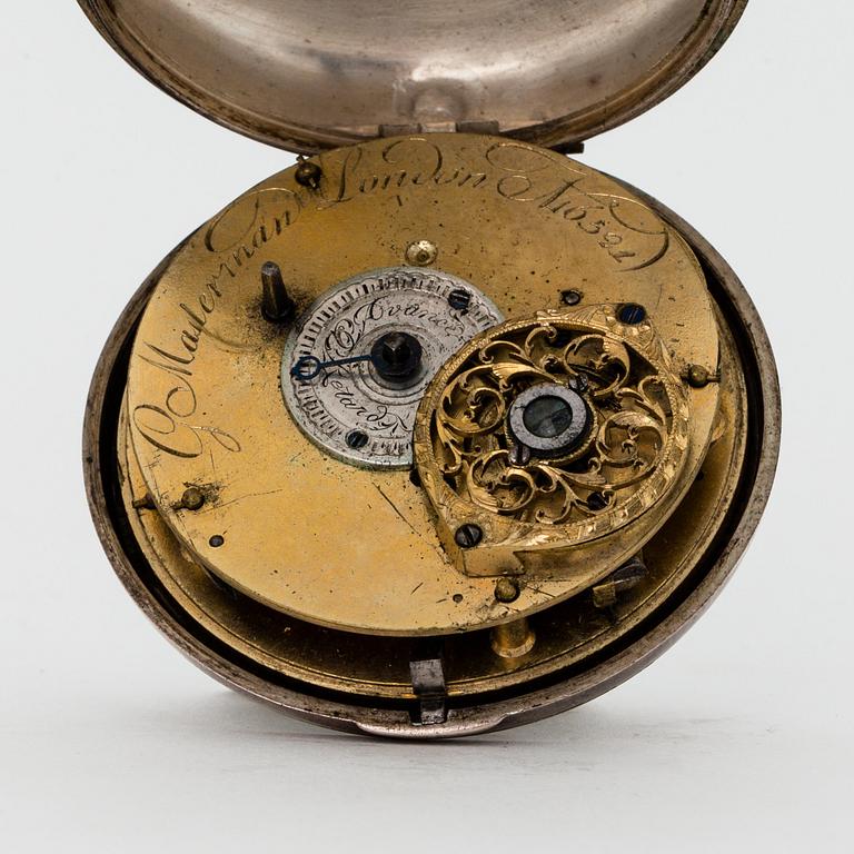 G Masterman, fickur silver, sent 1700-tal, London.