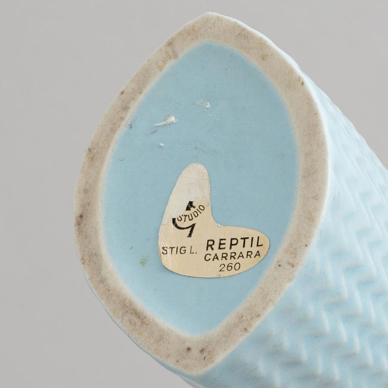 Stig Lindberg, a set of five stoneware "Reptile" vases & bowls, Gustavsberg, 1953-63.