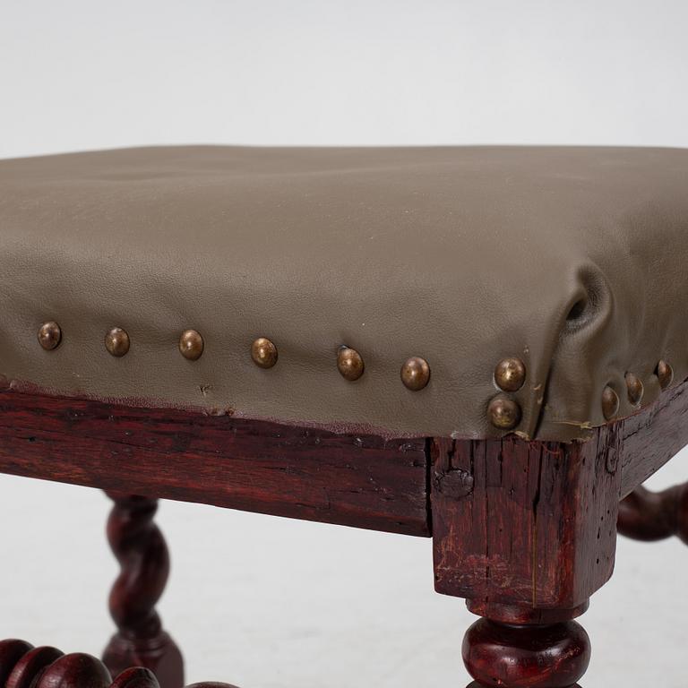 A late-Baroque stool, Sweden, first half of the 18th century.