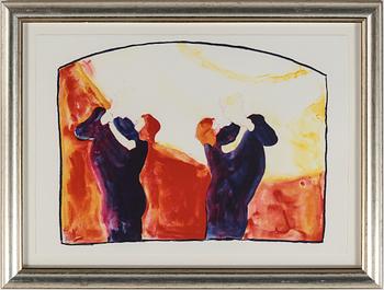 Peter Dahl · PETER DAHL, offsetlitografi, "Senare i danssalongen, signerad och numrerad 74/375.