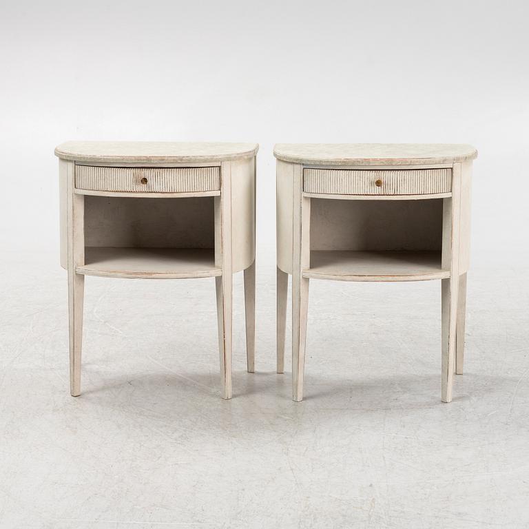 A painted pair of bedside tables from Nordiska Kompaniet.