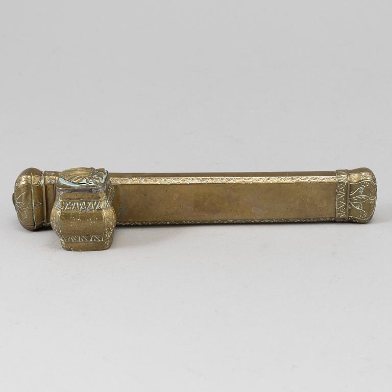 An 18th century brass oriental travelling writing case.